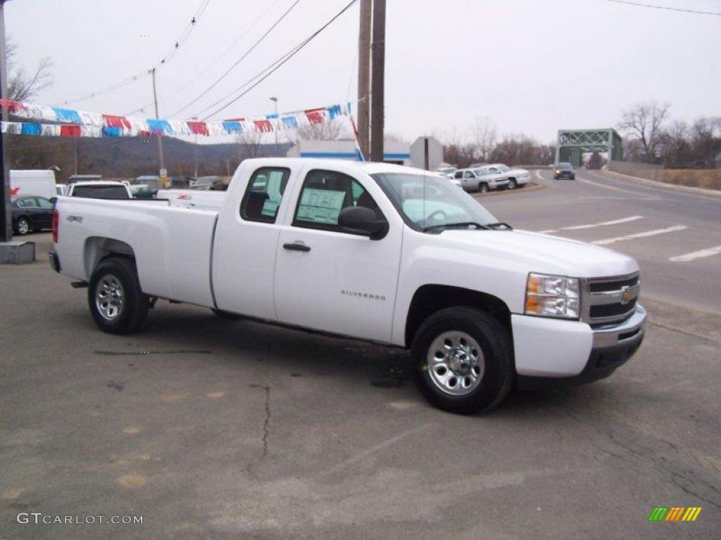 2010 Silverado 1500 LS Extended Cab 4x4 - Summit White / Ebony photo #4