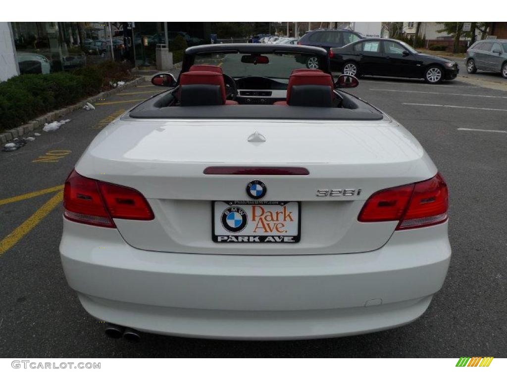 2008 3 Series 328i Convertible - Alpine White / Coral Red/Black photo #5