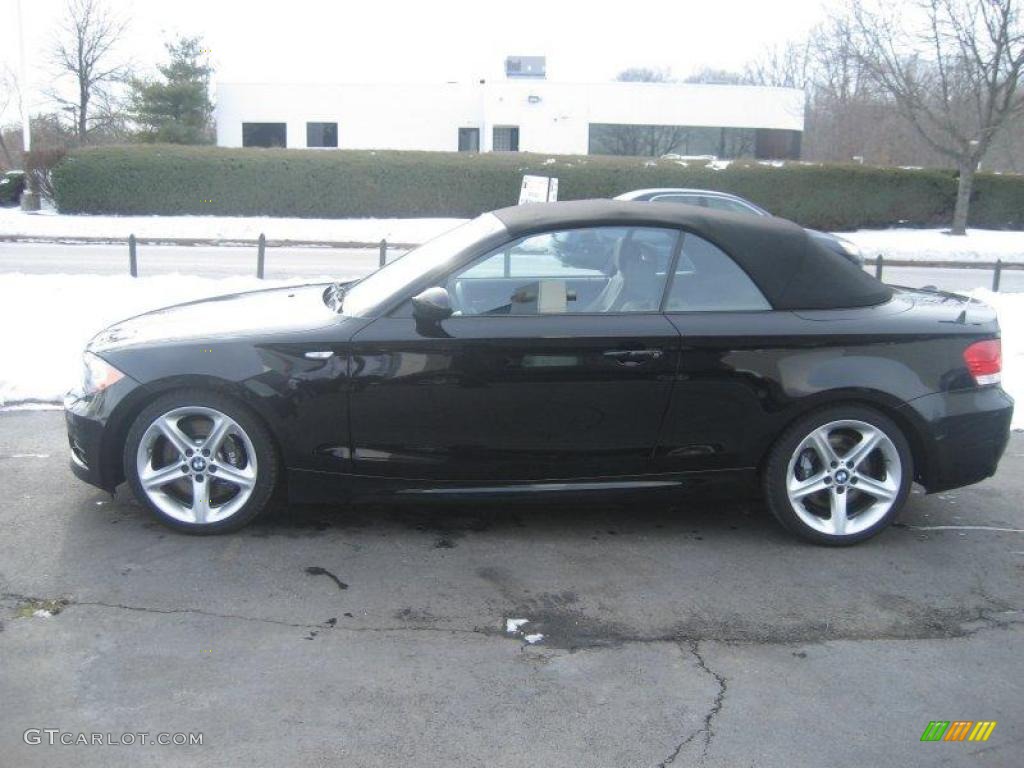 2008 1 Series 135i Convertible - Black Sapphire Metallic / Black photo #2