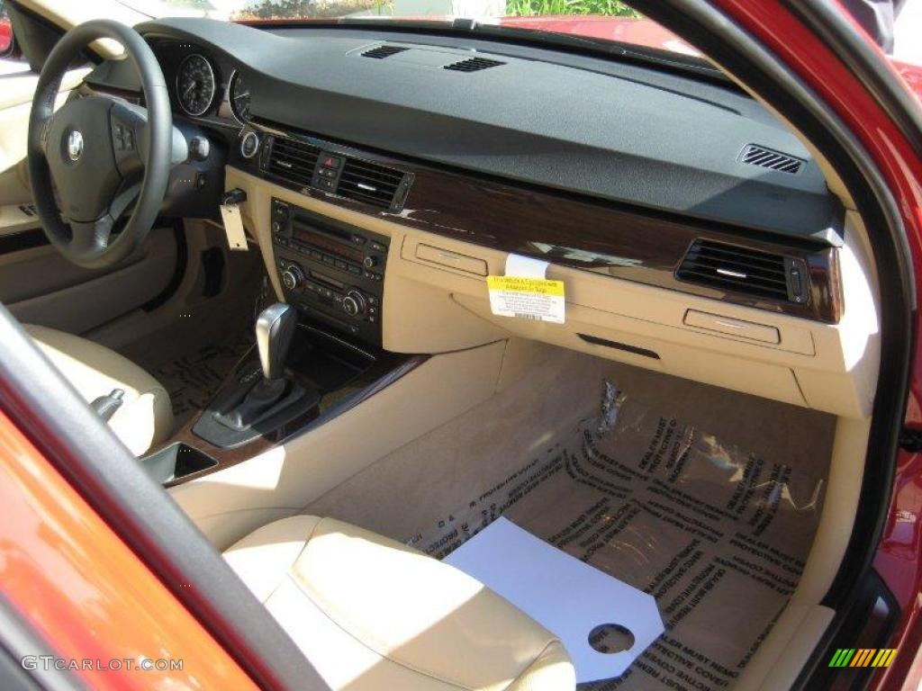 2009 3 Series 328i Sedan - Crimson Red / Beige photo #12