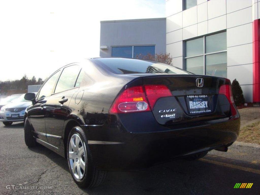 2007 Civic LX Sedan - Nighthawk Black Pearl / Gray photo #7