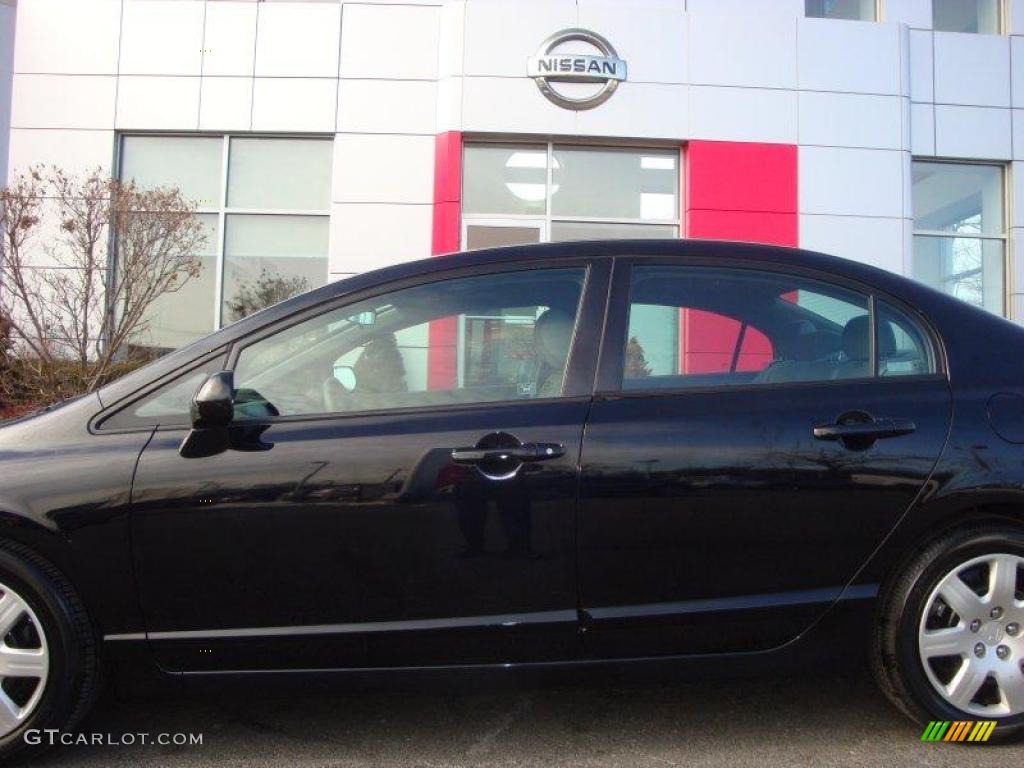 2007 Civic LX Sedan - Nighthawk Black Pearl / Gray photo #17