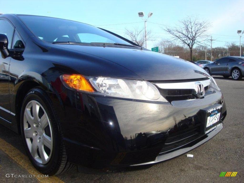 2007 Civic LX Sedan - Nighthawk Black Pearl / Gray photo #22