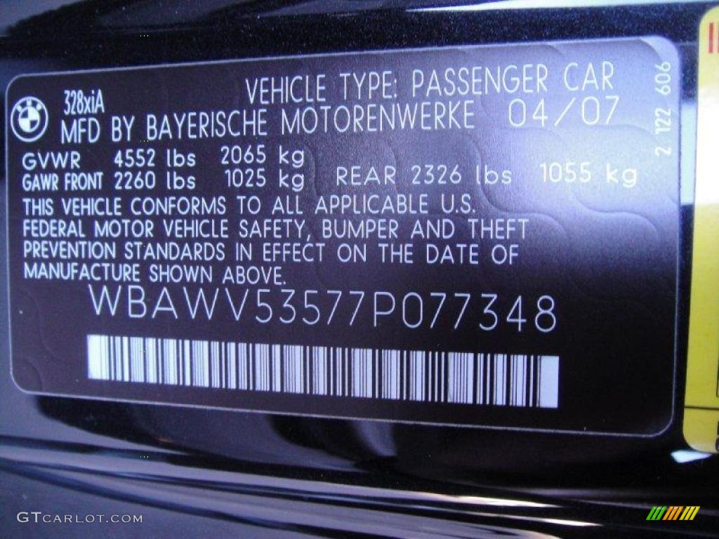 2007 3 Series 328xi Coupe - Black Sapphire Metallic / Grey photo #17