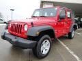 2010 Flame Red Jeep Wrangler Unlimited Sport 4x4  photo #7