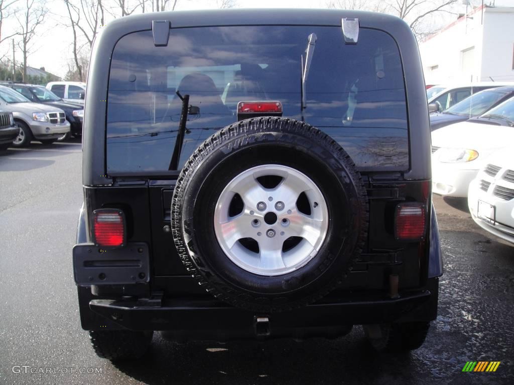 2002 Wrangler Sahara 4x4 - Black / Camel Beige/Dark Green photo #4