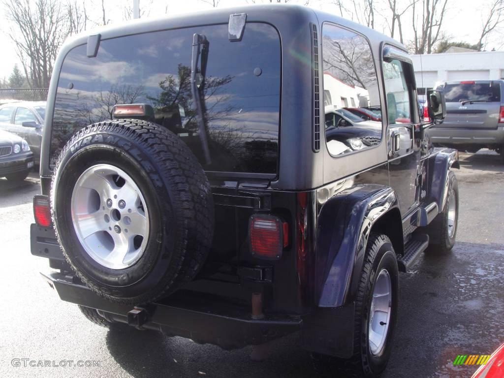 2002 Wrangler Sahara 4x4 - Black / Camel Beige/Dark Green photo #5