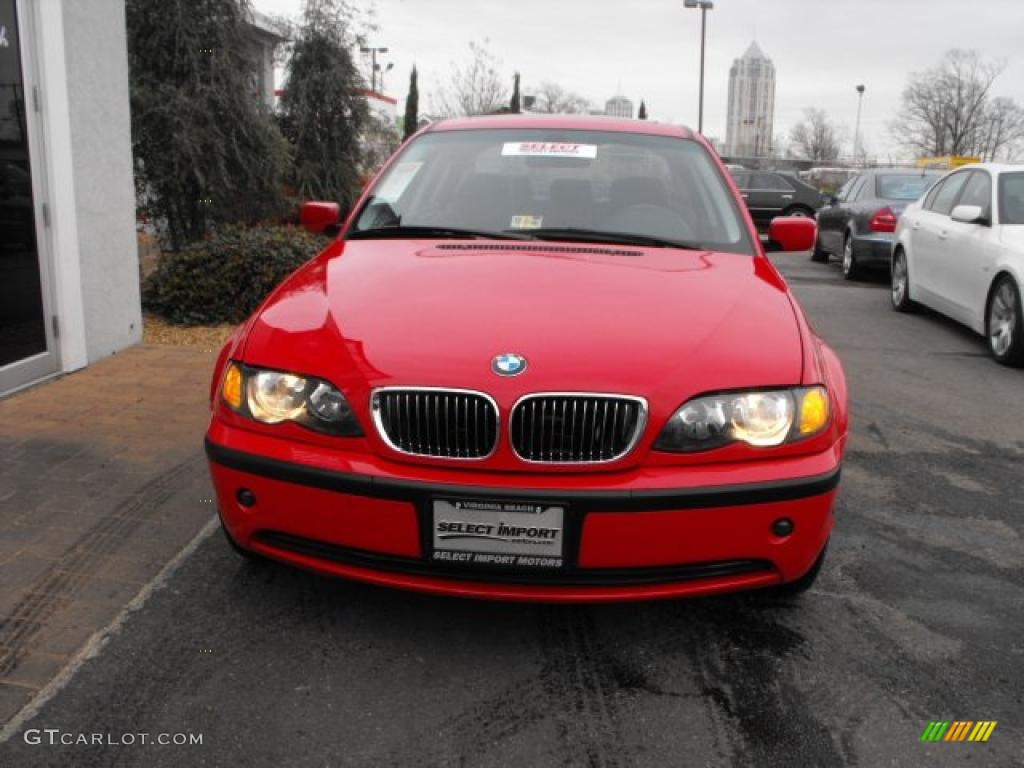 2004 3 Series 325i Sedan - Imola Red / Black photo #2