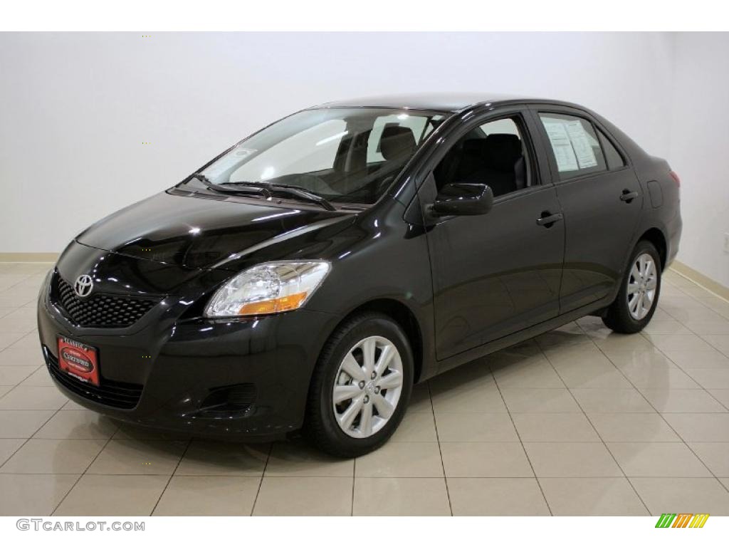 2009 Yaris Sedan - Black Sand Pearl / Dark Charcoal photo #3