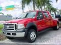 2007 Red Ford F550 Super Duty Lariat Crew Cab Dually  photo #12