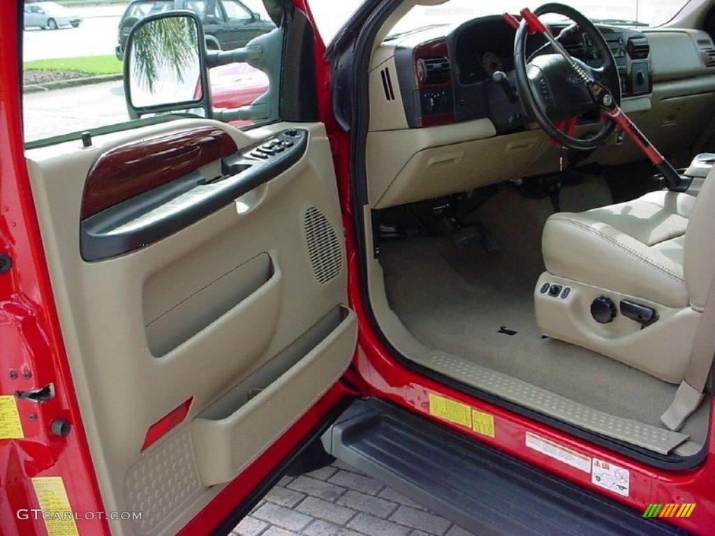 2007 F550 Super Duty Lariat Crew Cab Dually - Red / Tan photo #14