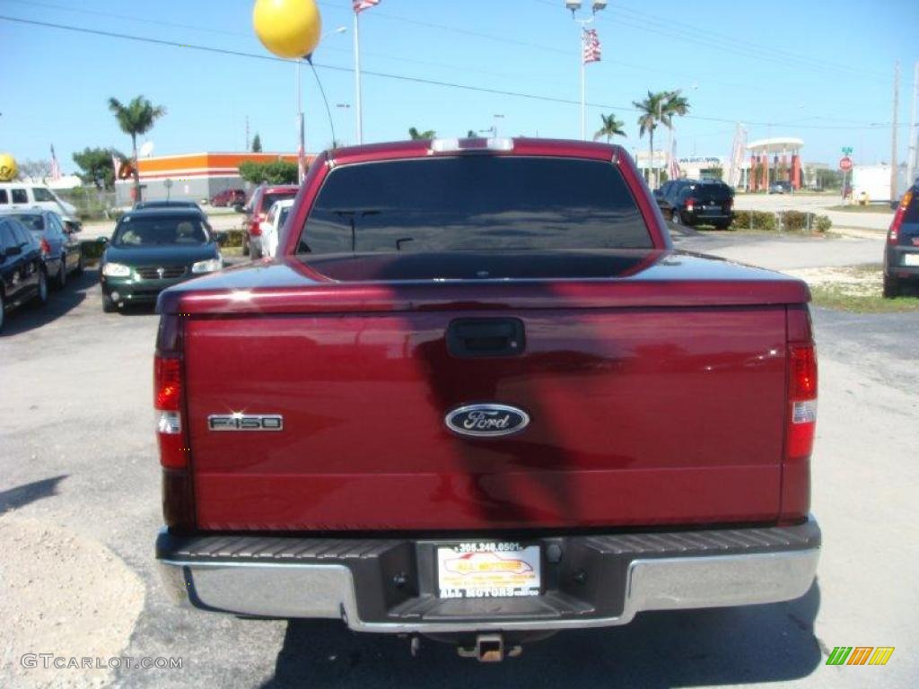 2005 F150 Lariat SuperCrew - Dark Toreador Red Metallic / Black photo #4