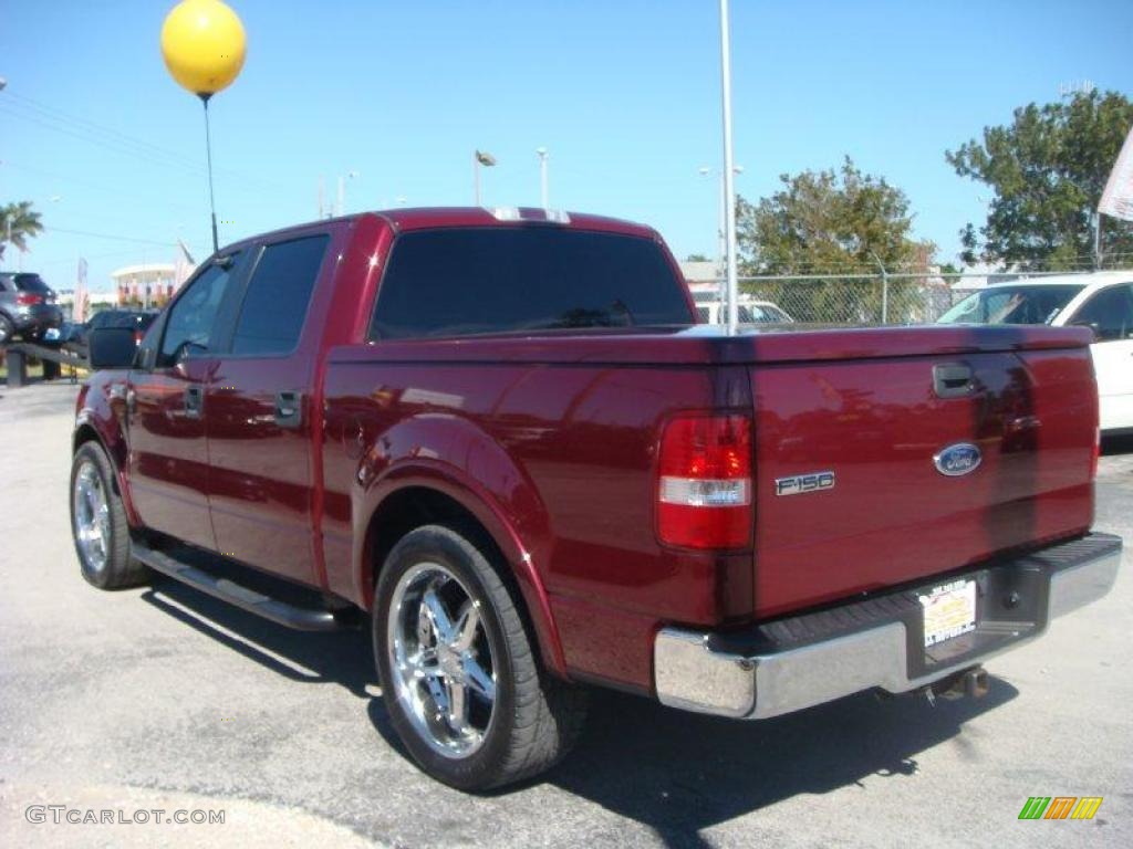2005 F150 Lariat SuperCrew - Dark Toreador Red Metallic / Black photo #5
