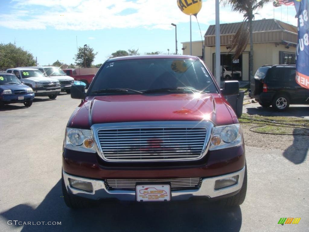 2005 F150 Lariat SuperCrew - Dark Toreador Red Metallic / Black photo #8