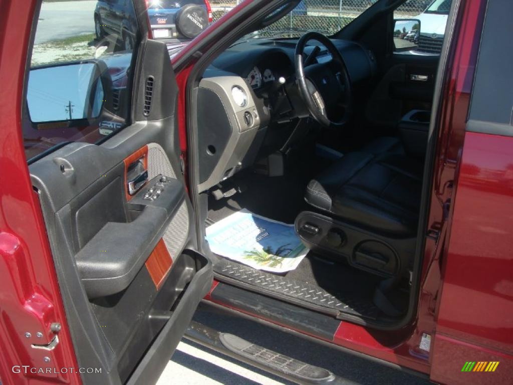 2005 F150 Lariat SuperCrew - Dark Toreador Red Metallic / Black photo #9