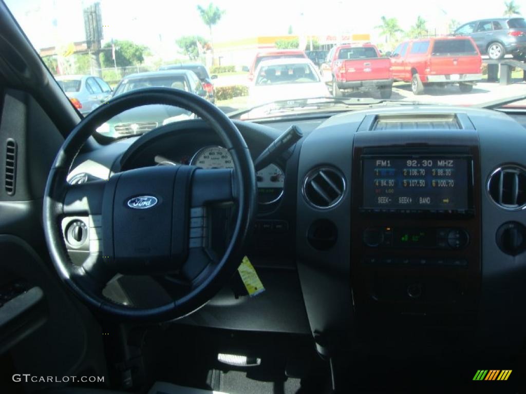 2005 F150 Lariat SuperCrew - Dark Toreador Red Metallic / Black photo #14