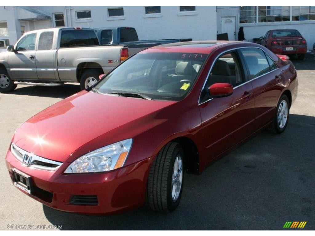 2007 Accord EX Sedan - Moroccan Red Pearl / Gray photo #1
