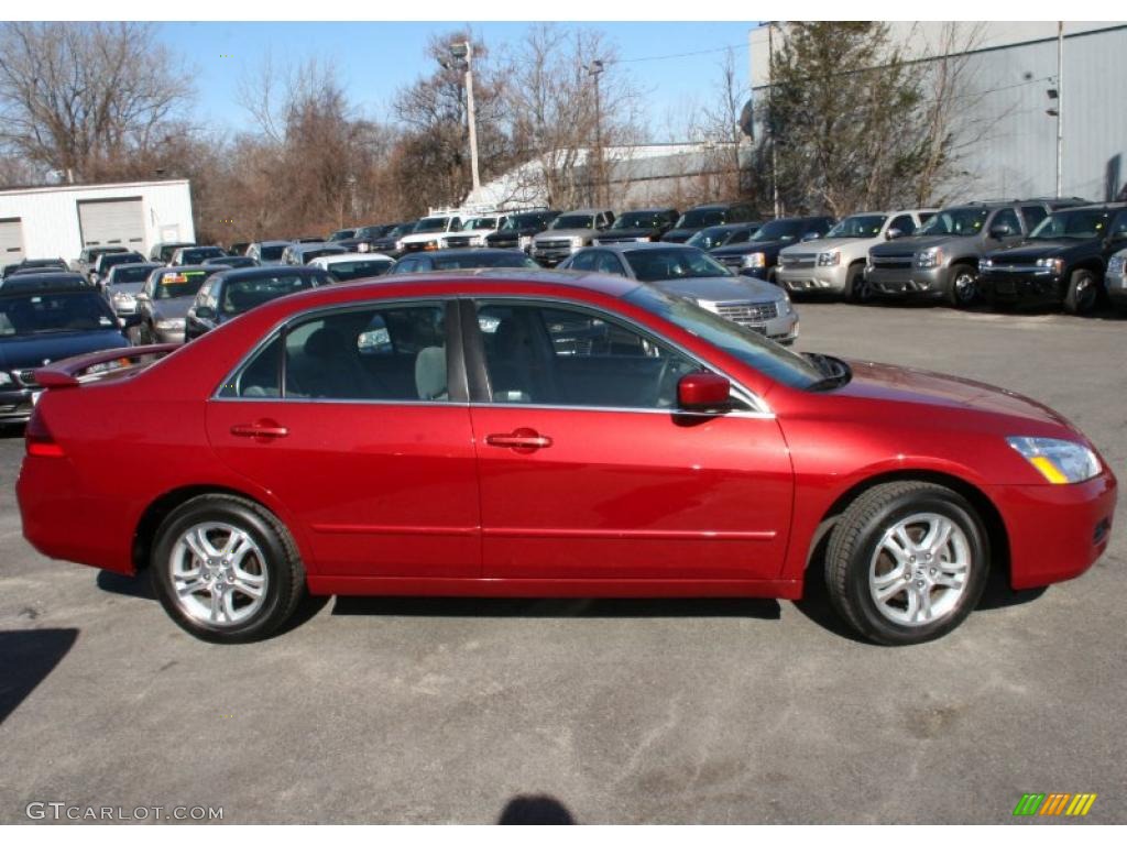2007 Accord EX Sedan - Moroccan Red Pearl / Gray photo #4