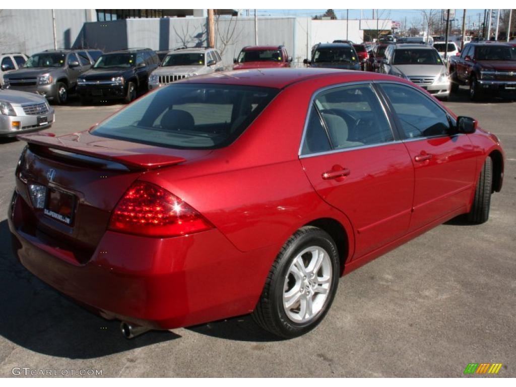 2007 Accord EX Sedan - Moroccan Red Pearl / Gray photo #5
