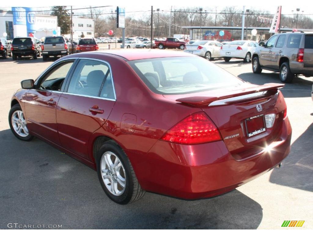 2007 Accord EX Sedan - Moroccan Red Pearl / Gray photo #7