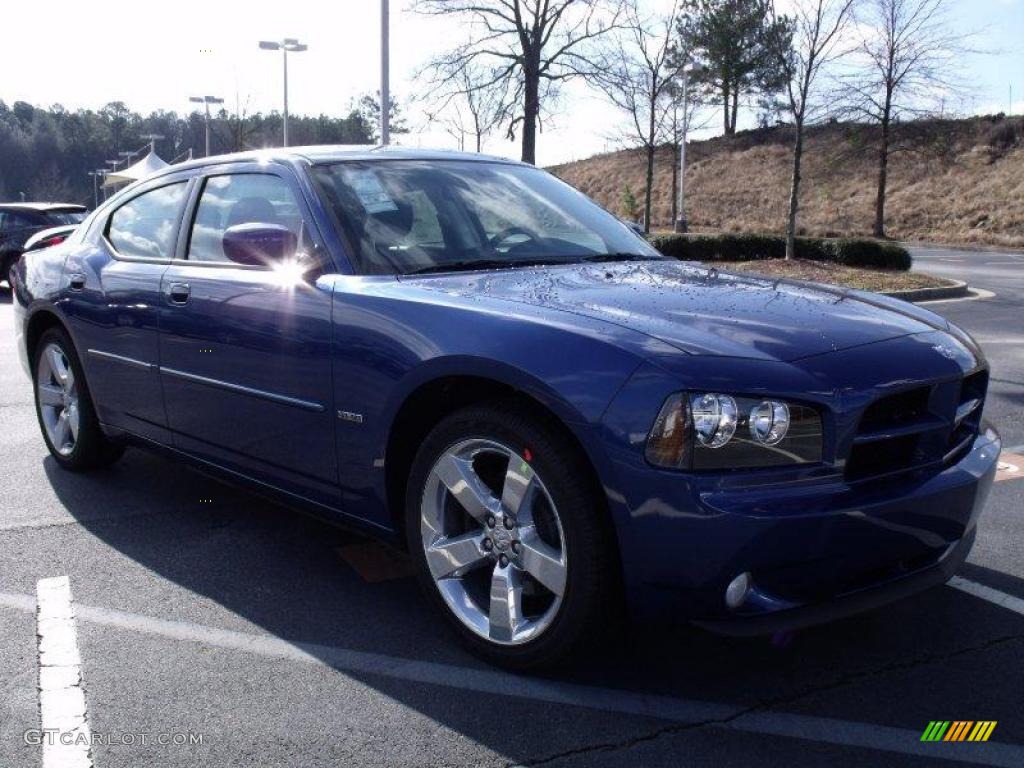 2010 Charger R/T - Deep Water Blue Pearl / Dark Slate Gray photo #4