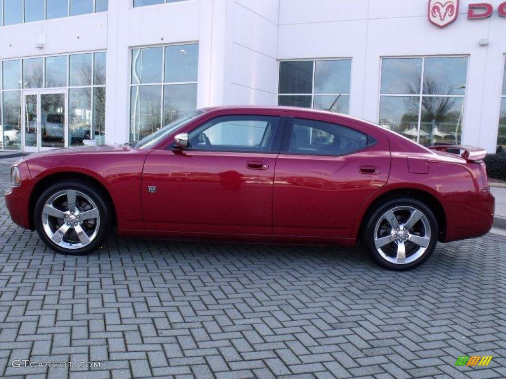 2008 Charger DUB Edition - Inferno Red Crystal Pearl / Dark Slate Gray photo #2