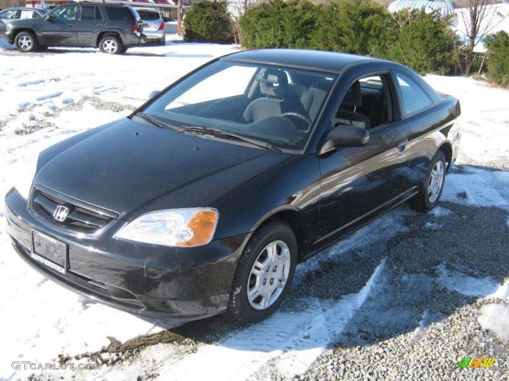 2001 Civic LX Coupe - Nighthawk Black Pearl / Black photo #1