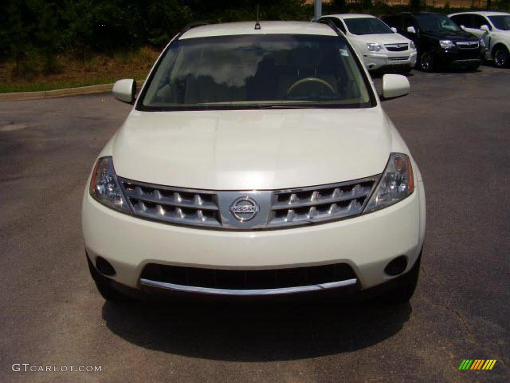 2007 Murano S AWD - Glacier Pearl White / Cafe Latte photo #3