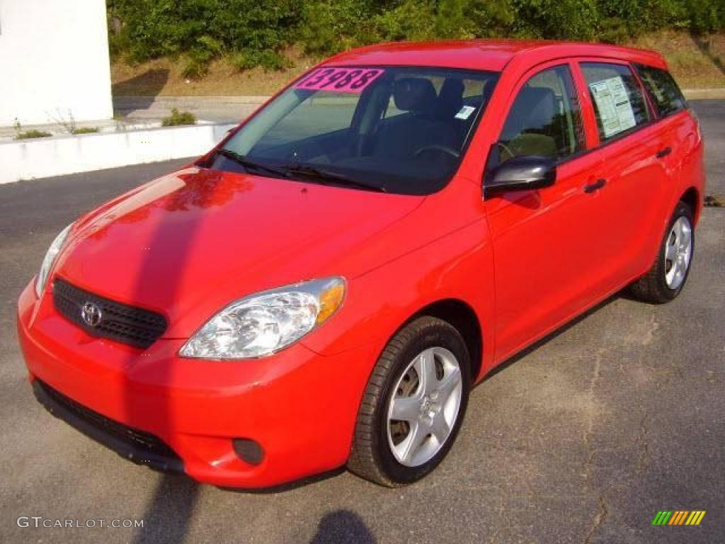 Radiant Red Toyota Matrix