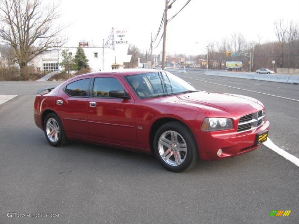 2006 Charger SXT - Inferno Red Crystal Pearl / Dark Slate Gray/Light Graystone photo #2
