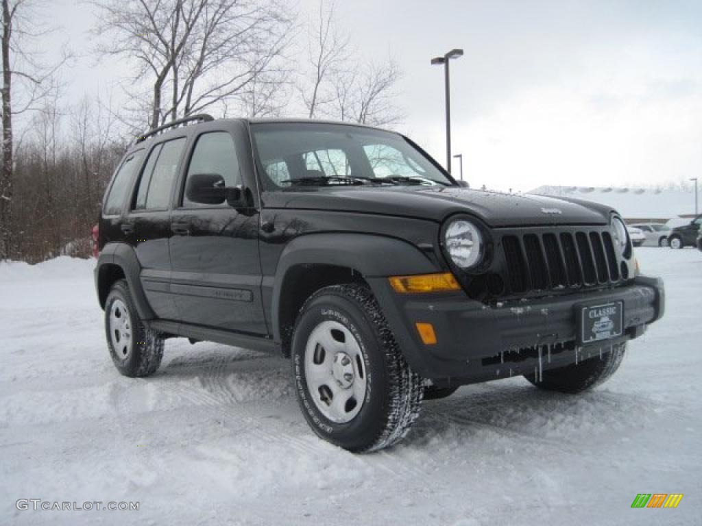 2007 Liberty Sport 4x4 - Black Clearcoat / Medium Slate Gray photo #2