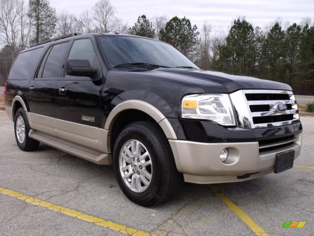 2007 Expedition EL Eddie Bauer - Black / Charcoal Black/Camel photo #7