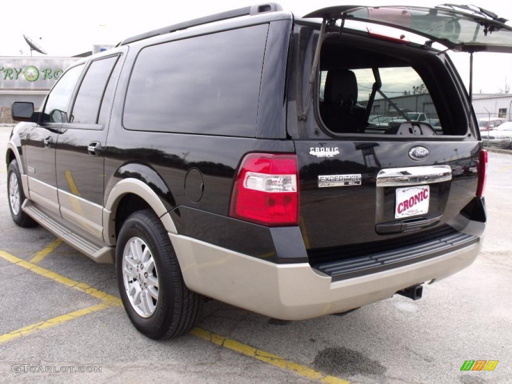 2007 Expedition EL Eddie Bauer - Black / Charcoal Black/Camel photo #15