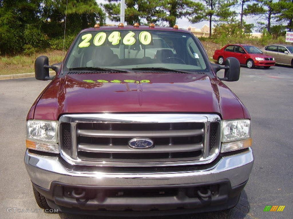 2004 F250 Super Duty XLT Crew Cab - Dark Toreador Red Metallic / Medium Flint photo #3