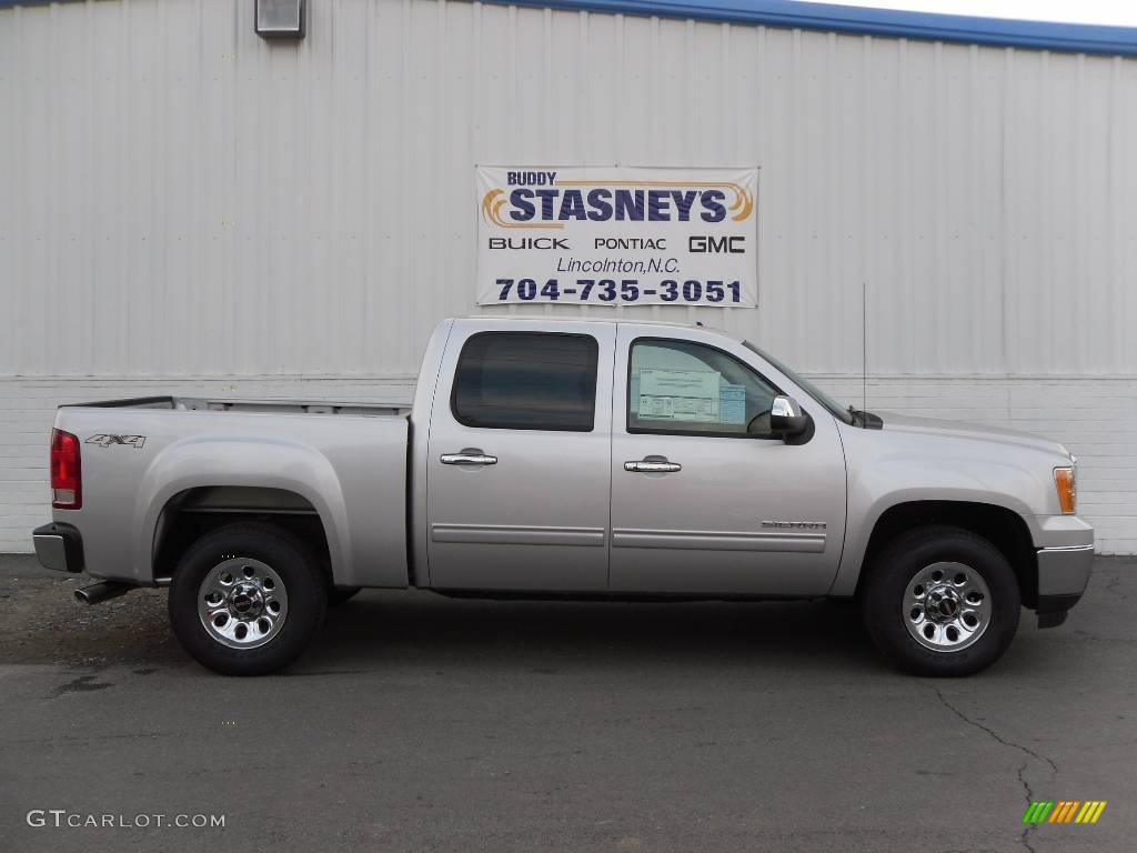2010 Sierra 1500 SLE Crew Cab 4x4 - Pure Silver Metallic / Dark Titanium/Light Titanium photo #1