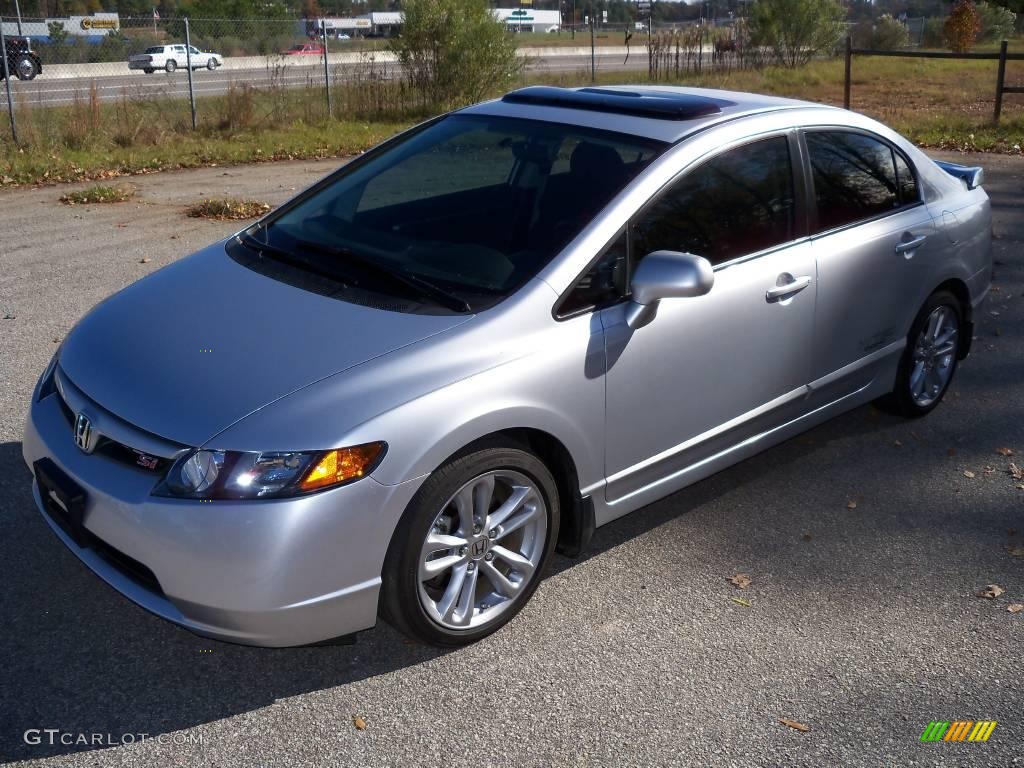 2008 Civic Si Sedan - Alabaster Silver Metallic / Black photo #4