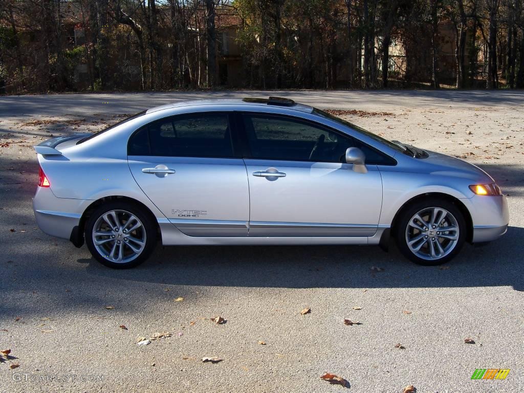 2008 Civic Si Sedan - Alabaster Silver Metallic / Black photo #12