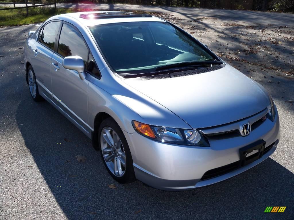 2008 Civic Si Sedan - Alabaster Silver Metallic / Black photo #13