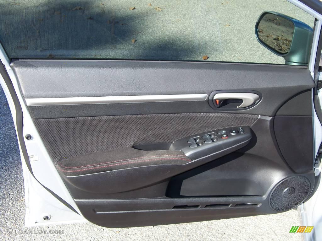 2008 Civic Si Sedan - Alabaster Silver Metallic / Black photo #22
