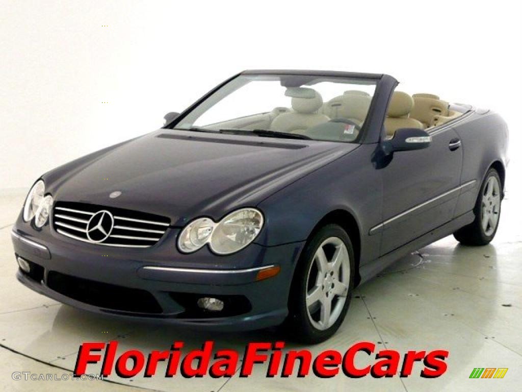 2005 CLK 500 Cabriolet - Capri Blue Metallic / Stone photo #1