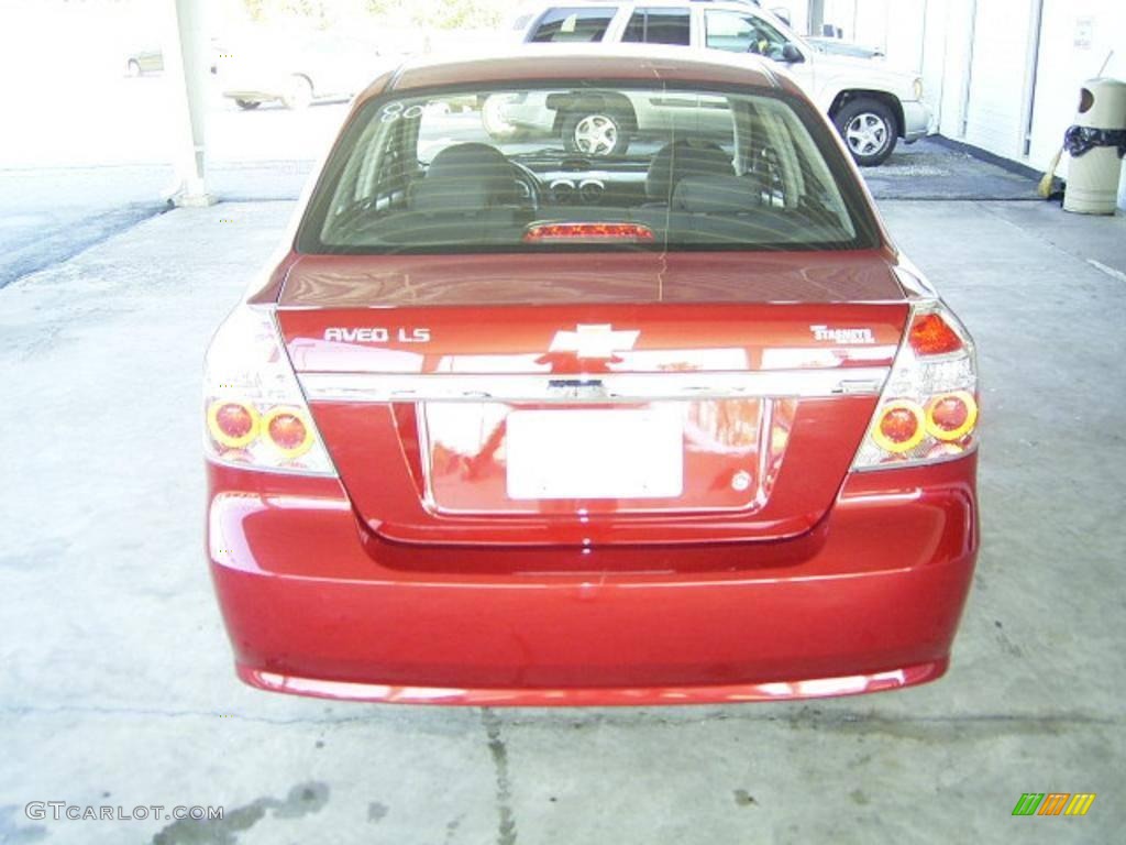 2008 Aveo LS Sedan - Victory Red / Charcoal photo #3