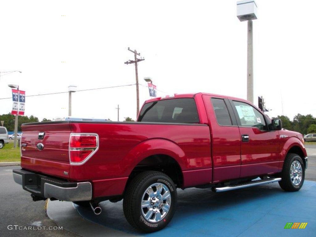 2010 F150 XLT SuperCab - Red Candy Metallic / Medium Stone photo #3