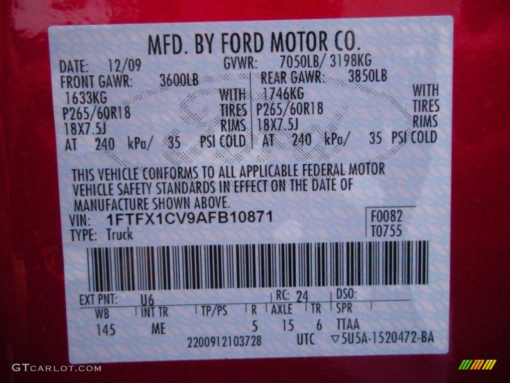 2010 F150 XLT SuperCab - Red Candy Metallic / Medium Stone photo #13