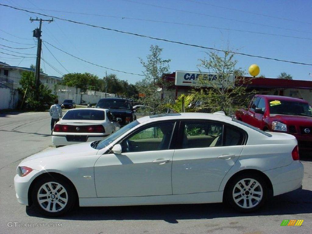 2007 3 Series 328i Sedan - Alpine White / Beige photo #6