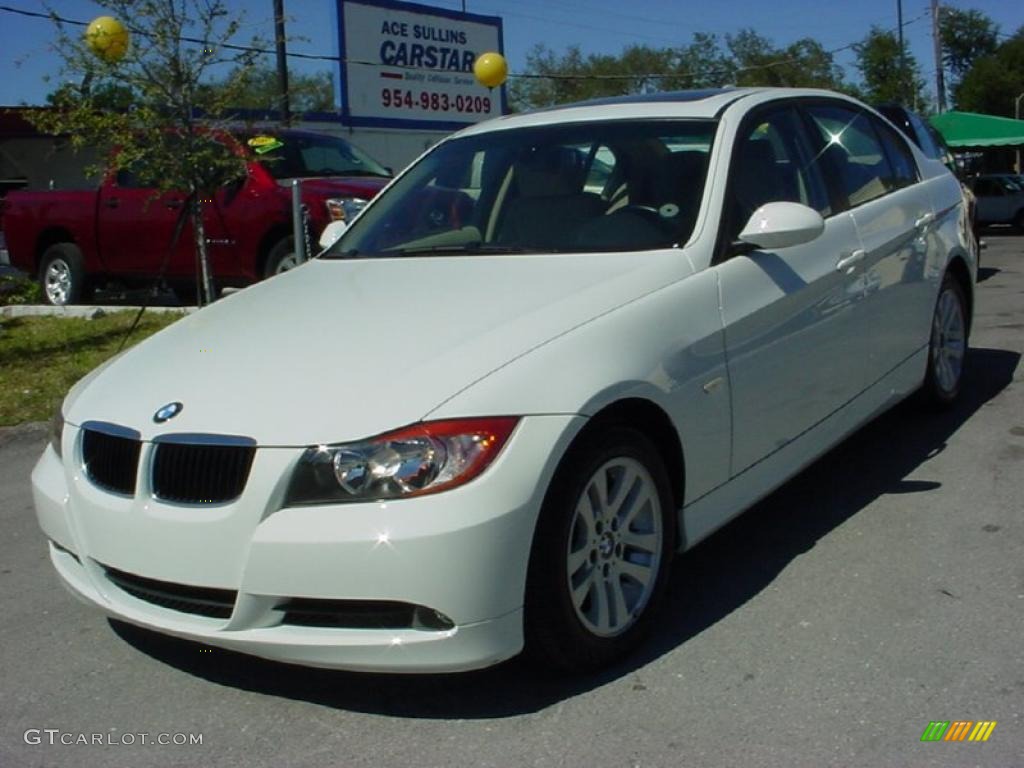 2007 3 Series 328i Sedan - Alpine White / Beige photo #7