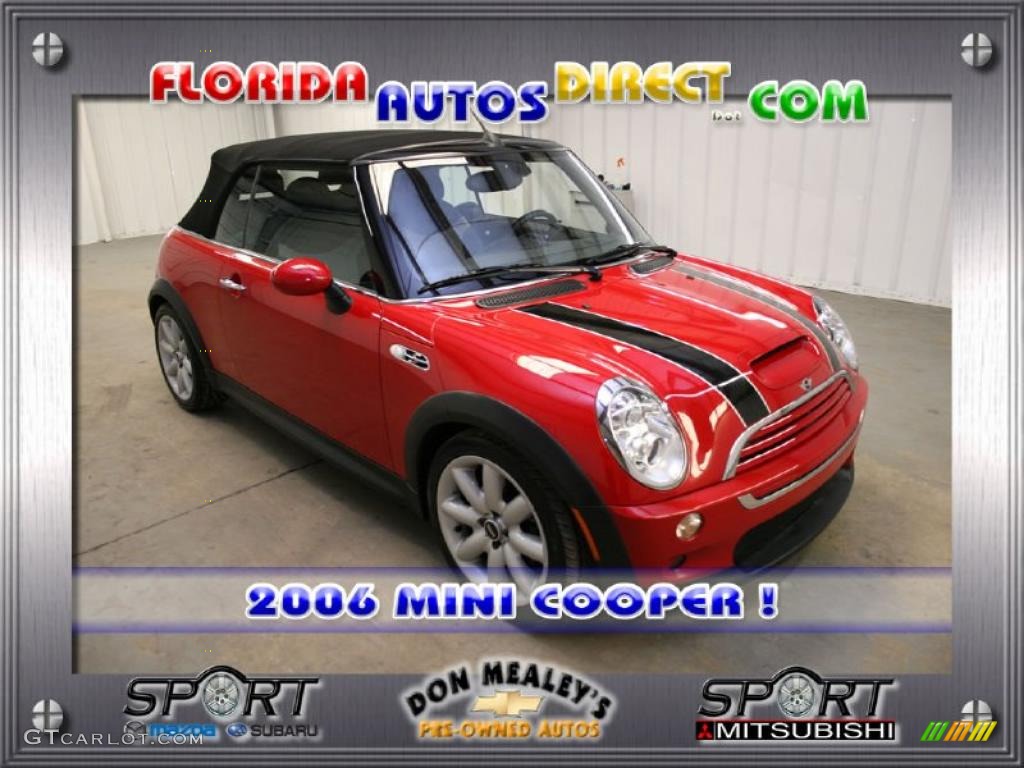 2006 Cooper S Convertible - Chili Red / Grey/Panther Black photo #1