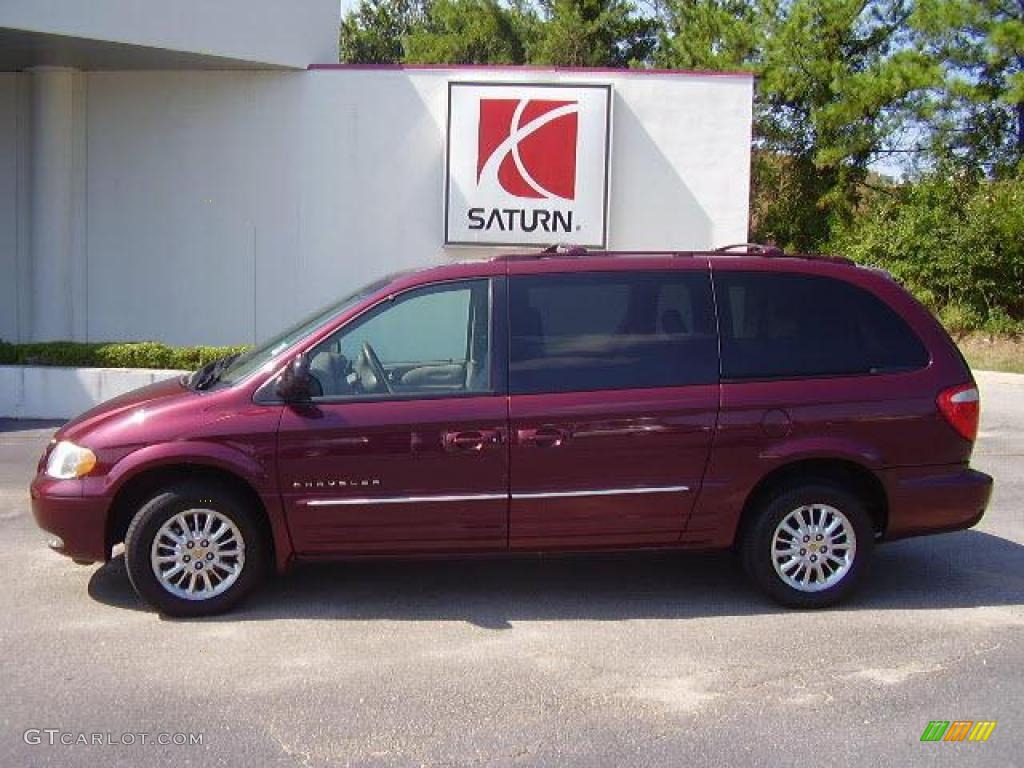 2001 Town & Country Limited AWD - Dark Garnet Red Pearl / Taupe photo #1