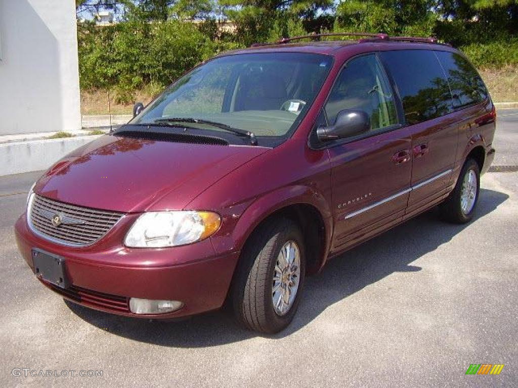 2001 Town & Country Limited AWD - Dark Garnet Red Pearl / Taupe photo #2