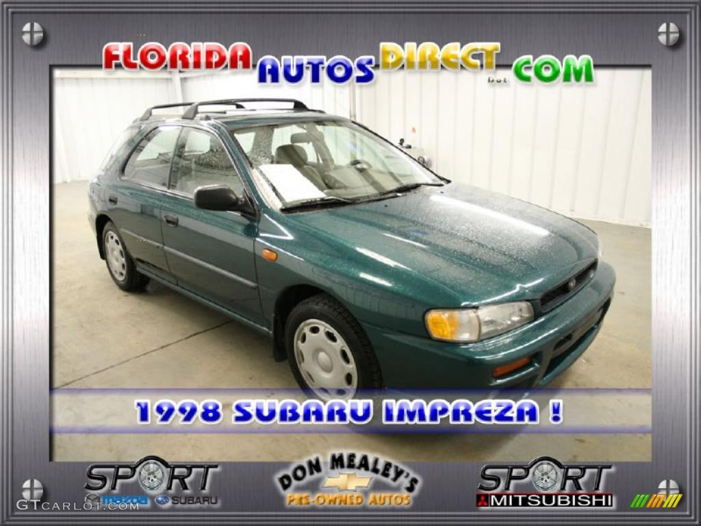 1998 Impreza L Wagon - Acadia Green Pearl Metallic / Gray photo #1