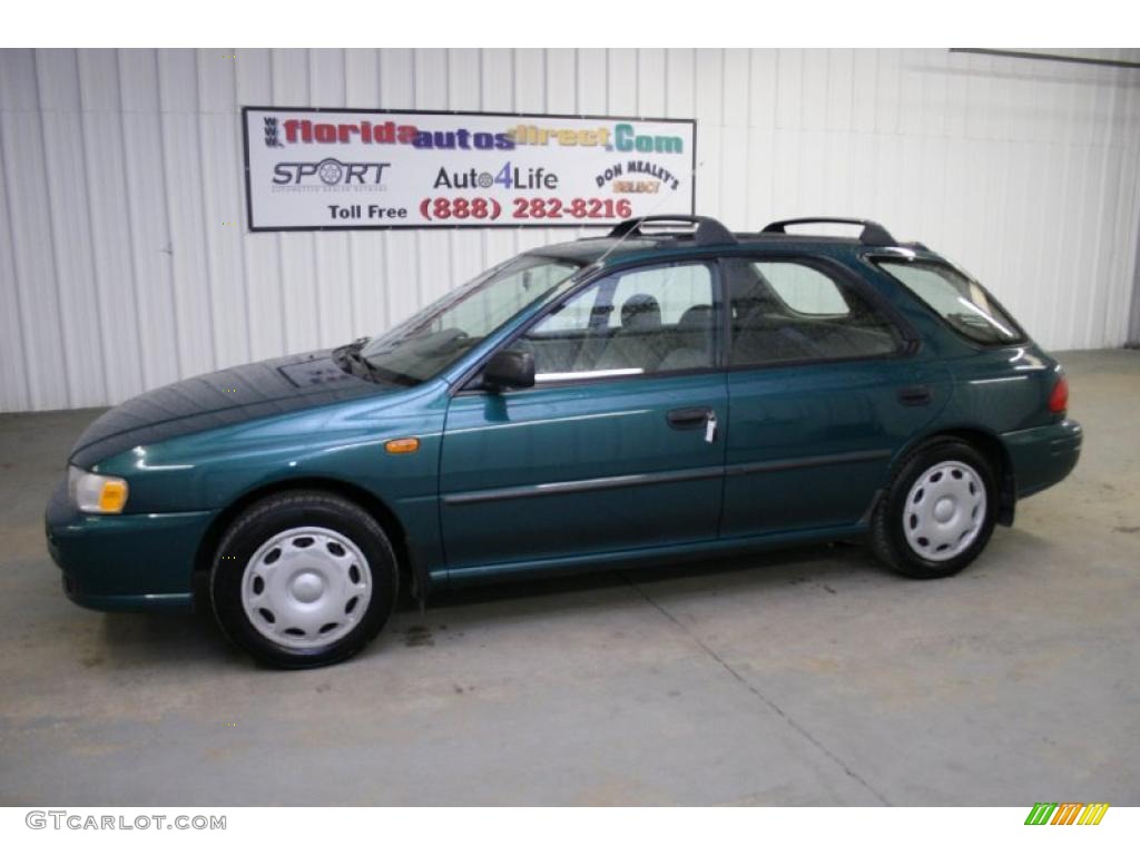 1998 Impreza L Wagon - Acadia Green Pearl Metallic / Gray photo #8